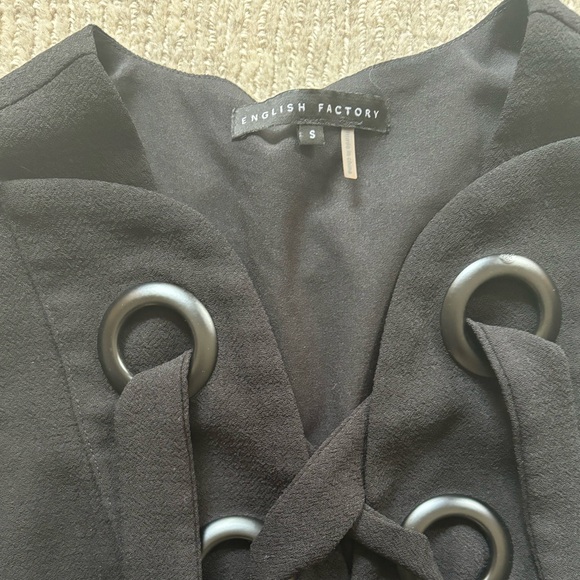 Shopbop English Factory Sleeveless Minj Dress Black Sailor Grommet Lace-up S - Picture 7 of 7